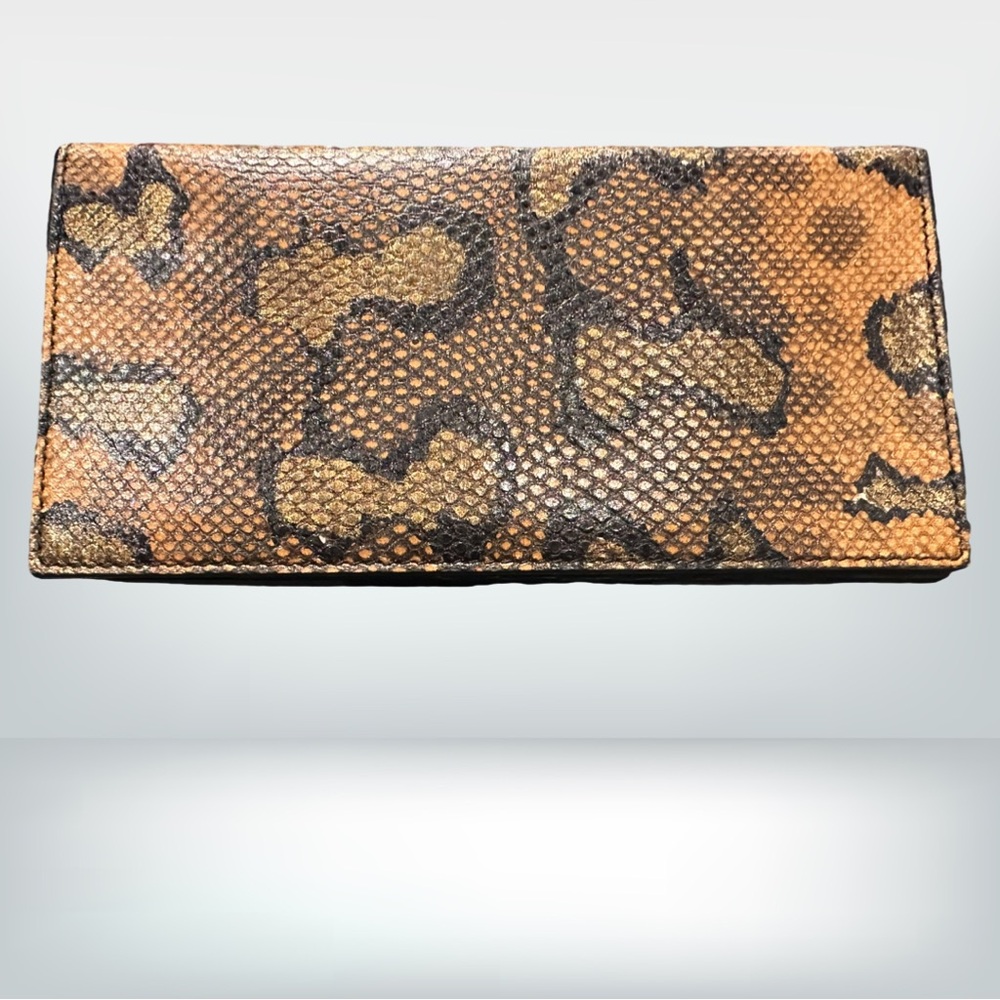 Authentic Bottega Veneta Snakeskin Embossed Bifold Wallet
